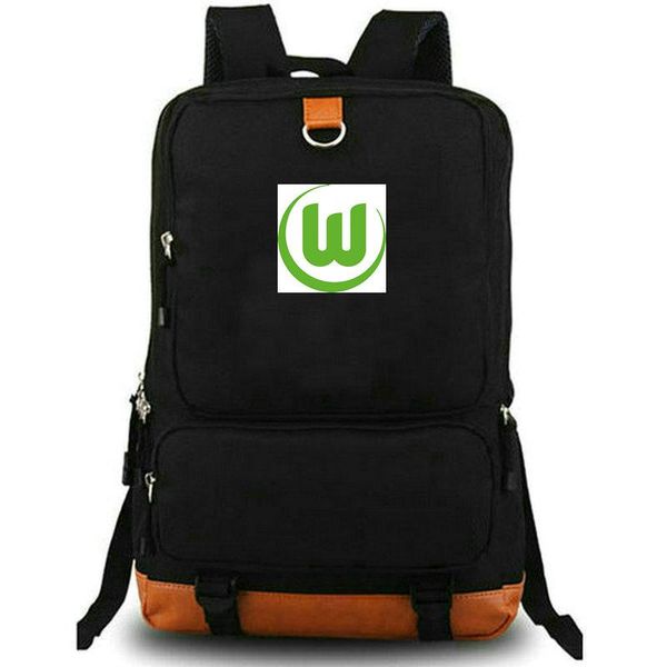 

backpack vfl wolfsburg wolf team schoolbag football club rucksack printed satchel sport school bag lapday pack
