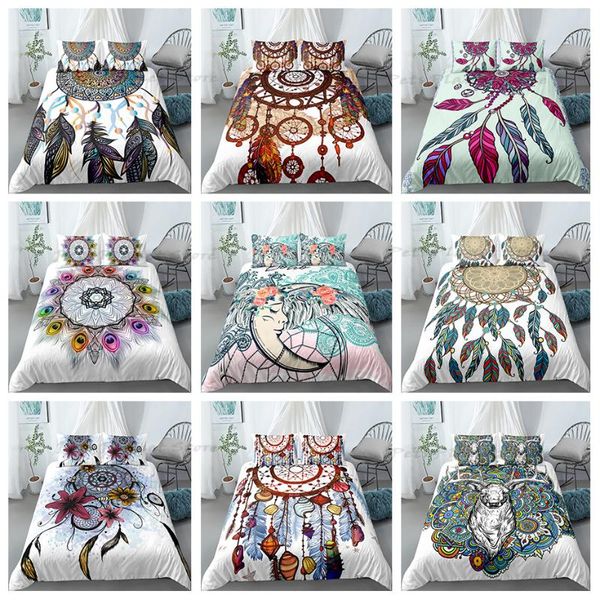 

bedding sets colorful dreamcatcher set large  bohemian feather print duvet cover 2 or 3 piece bed with pillowcase
