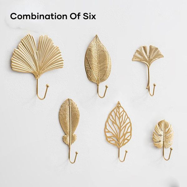 

art leaf shape hook creatives golden coat storage rack wall decorative for home living room dc120 hooks & rails