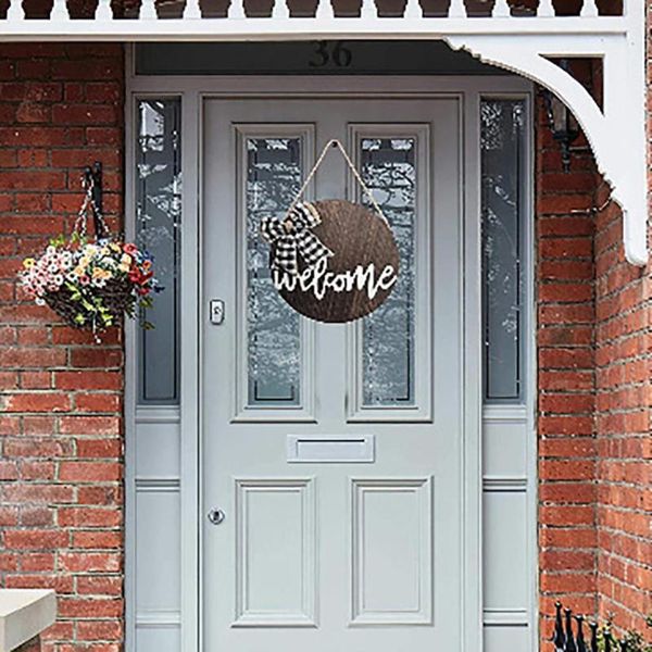 

decorative objects & figurines 1 pcs seasonal wall hanging porch decorations wood welcome sign front door deco