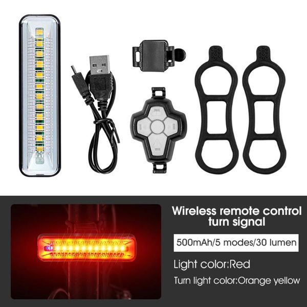 

bike lights mountain taillight remote turn signal bicycle usb rechargeable mtb cycling rear led safety warning lamp
