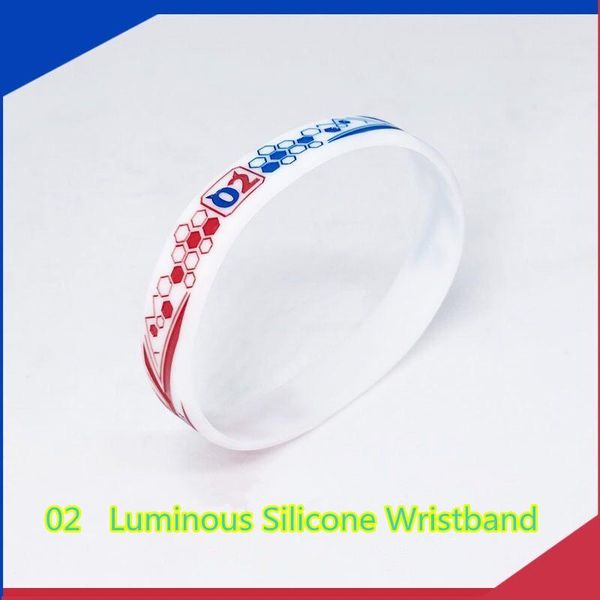 

bangle anime darling in the franxx cosplay bracelet two silicone luminous wristband for men women casual stretchy bangles jewelry, Black