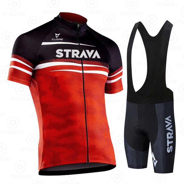 

racing sets strava 2021 pro team cycling jersey set mtb mountain bike wear clothing men's bicycle clothes summer, Black;blue