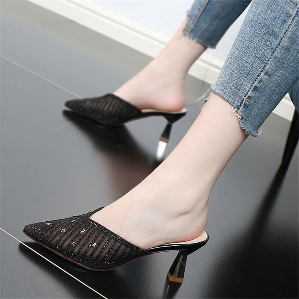 

slippers slipers women summer sandals heel mule comfy shoes black fashion party for