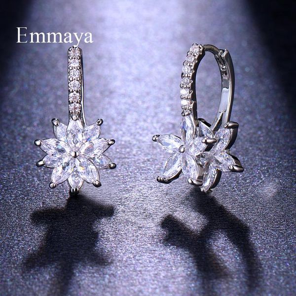 

stud emmaya fascinating est earring for female double layer cubic zircon multicolor choice charming jewelry fashion statement, Golden;silver