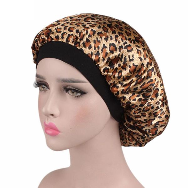 

shower caps hair satin bonnet for sleeping cap silk women night sleep head cover wide elastic band