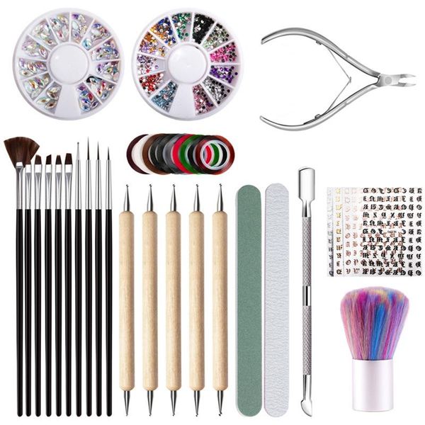 

nail art kits tool set bag for gel manicure cuticle remover polish nourishment plastic bagged