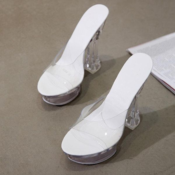 

sandals platform stiletto high heels size 34-43 women's shoes see-through luxury, Black