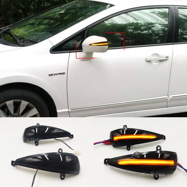 2pcs Dynamic Blinker для Honda Civic 8th Mk8 Hatchback Coupe Coupe Светодиодный поворот сигнал световой зеркальной лампы 2005-2012 FA1 FD1 FD2 FN2