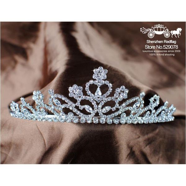 

hair clips & barrettes elegant flowers tiaras austrian rhinestone crystal floral crowns bridal wedding party brides headband fashion jewelry, Golden;silver