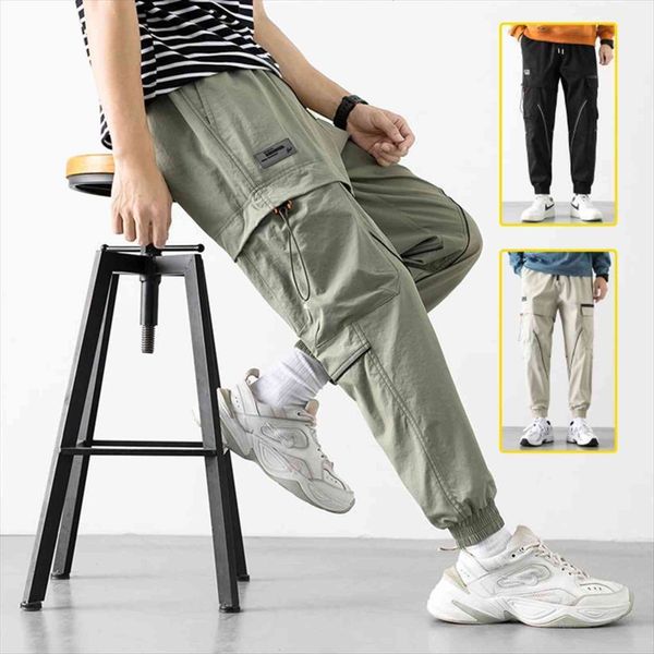 

trend cargo hip hop women pant wild loose male drawstring trousers style fashion casual high street brand harem, Black