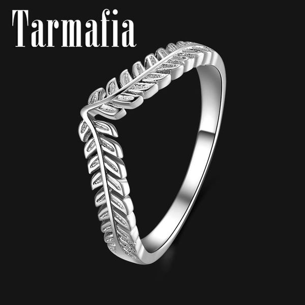 

cluster rings authentic 925 sterling silver classic stackable vintage lucky leaves finger ring for women wedding engagement jewelry gift, Golden;silver