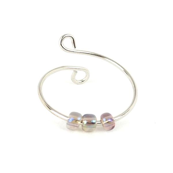 

wedding rings 1pc adjusted beads european and american ring single coil spiral y anti stress anxiety white gold, gold, Slivery;golden