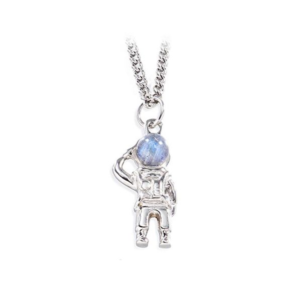 

pendant necklaces stainless steel silver color astronaut lovers jewelry pilot