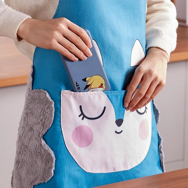 

aprons home kitchen apron sleeveless hanging neck ladies cartoon pattern waterproof oil temperature resistant youth style