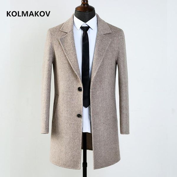 

men's wool & blends 2021 arrival 80% trench coat men,men's business casual jackets , men,plus-size s-xxxl, Black