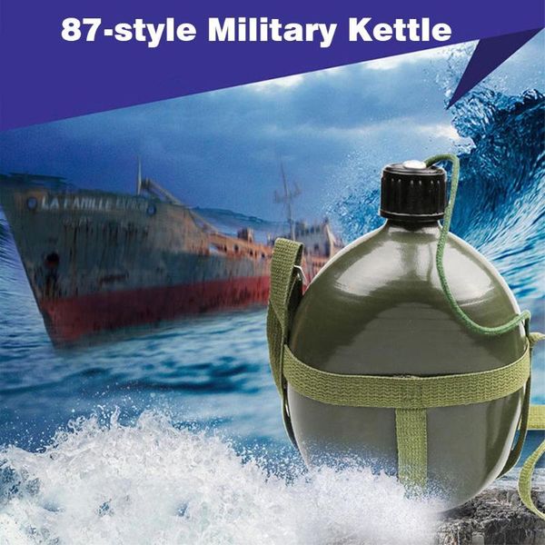 

water bottle military aluminum portable large-capacity old-fashioned kettle survival army canteen for outdoor camping travel