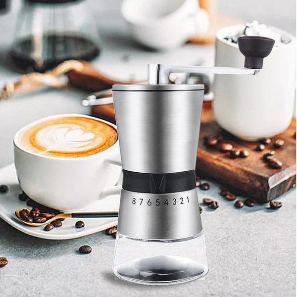 

manual coffee grinders stainless steel hand crank grinding conical ceramic grinder mill with cutters