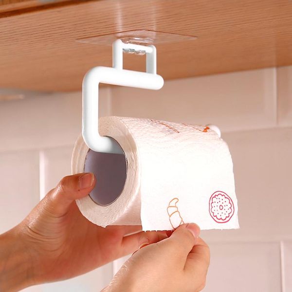 

toilet paper holders self-adhesive under cabinet shelf roll kitchen wall mounted towel hanger rack storage bar organizer