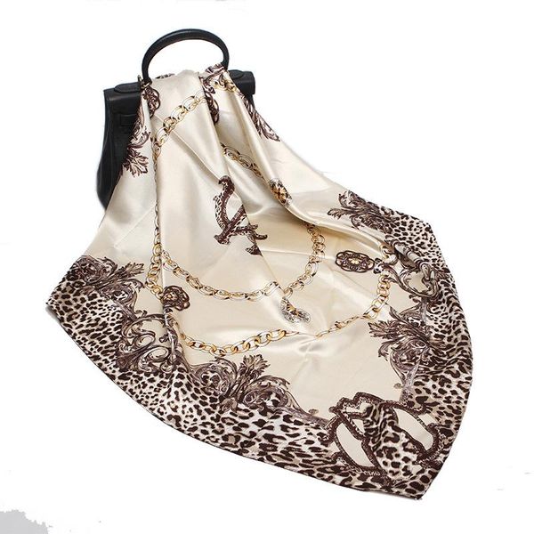 

scarves 90*90cm classic emulation silk satin scarf women's professional decorate headscarf customized business present female, Blue;gray