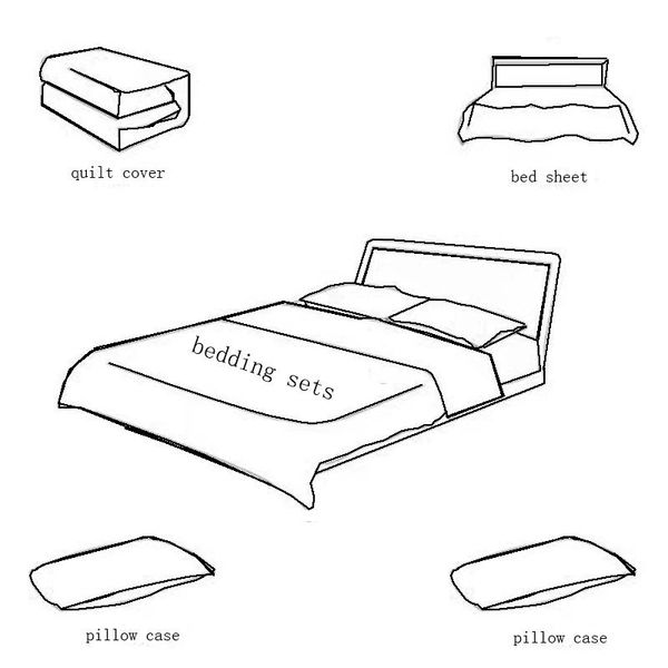 

cotton comfortable fashion bedding set letter soft printing four pieces sets