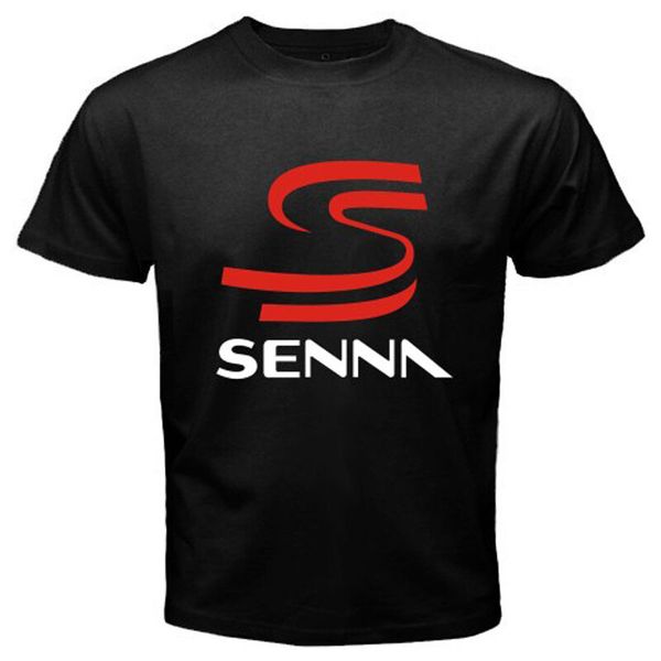 

new ayrton senna logo racing champion legend men's black t-shirt size s-3xl, White;black