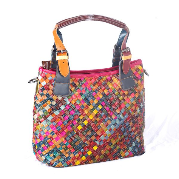 

Messenger Bags Messenger Bags Selling Hand Woven Colorful Cow Leather Women's Portable Shoulder Bag