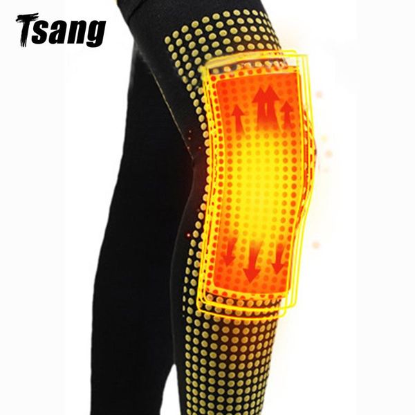 

pair dot matrix self heating knee pad brace sport winter tourmaline support for arthritis joint pain relief recovery elbow & pads, Black;gray