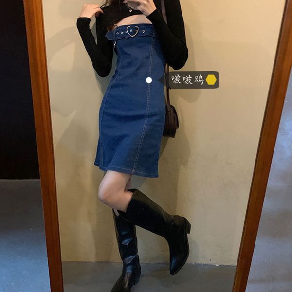 

casual dresses dress women clothes spring style small man wearing suspender l8d5, Black;gray