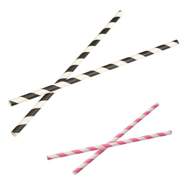 

disposable dinnerware 25pcs striped paper drinking straws for party wedding supplies