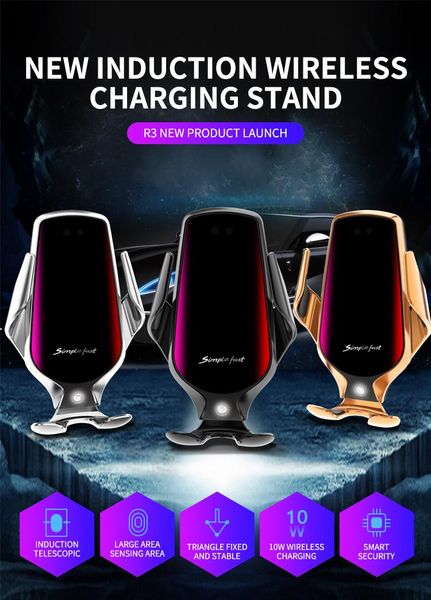 

cell phone mounts & holders 10w car wireless charger holder for /for huawei/for automatic clamping wireles charging