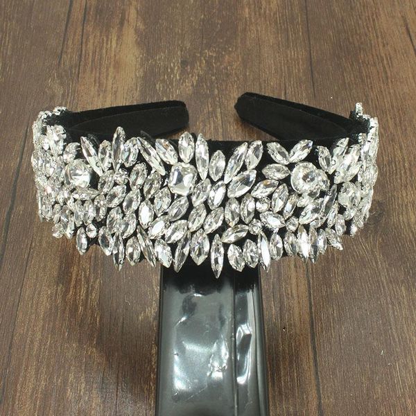 

hair clips & barrettes bohemia luxury full crystal rhinestones heavy industry exquisite wide headband accessories for women's wedding p, Golden;silver