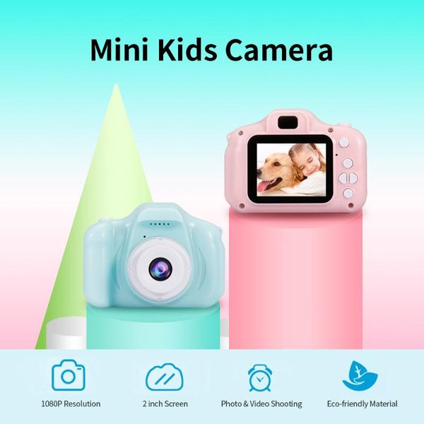 

mini kids digital camera 1080p 2 inch hd screen rechargable usb gc0308 video lovely without memory card cameras