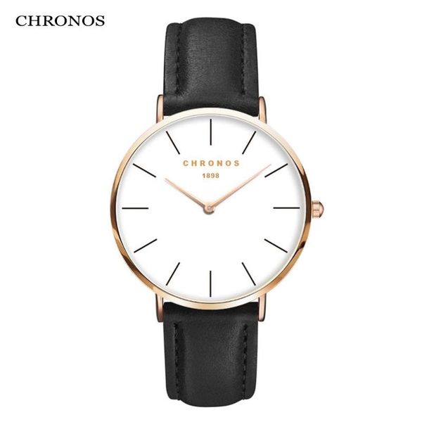 

wristwatches chronos women watch sewing side leather buckle belt dress fashion lady pink hardlex dial ultra-thin quartz wristwatch ch02, Slivery;brown