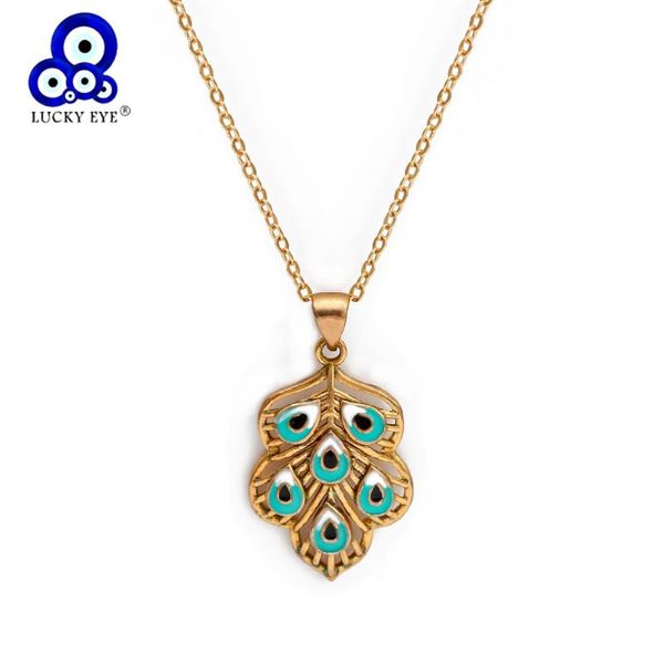 

pendant necklaces lucky eye copper red blue turkish evil necklace gold color long neck chain for women men jewelry be249, Silver