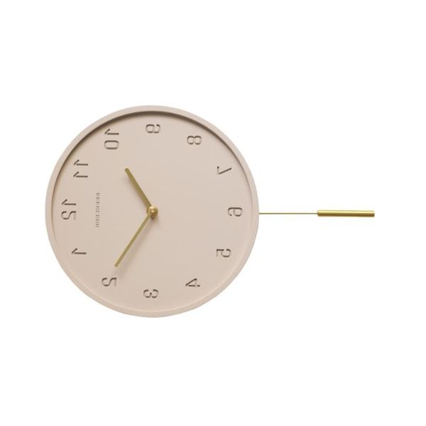 

1pc industrial-style wall clock fair-faced concrete cement hanging sway no battery (light brown) clocks