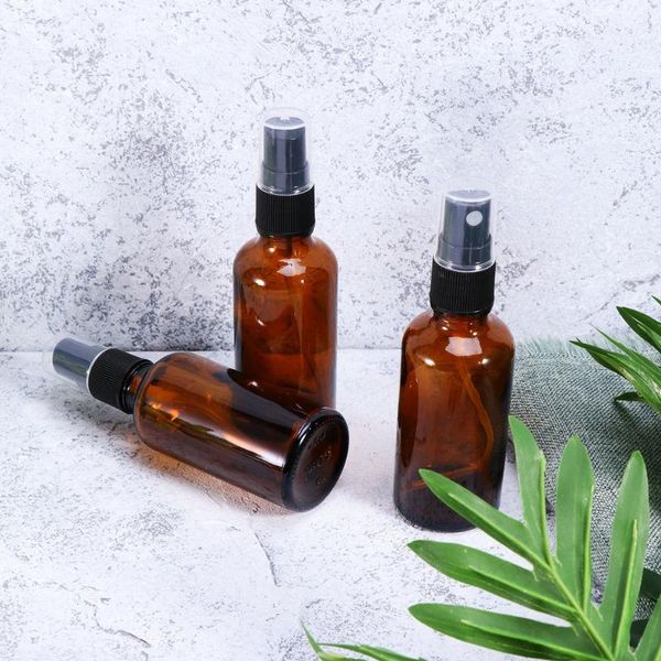 

storage bottles & jars 12pcs 50ml portable dispensers bottle liquid brown empty spray refillable mist atomizer for travel