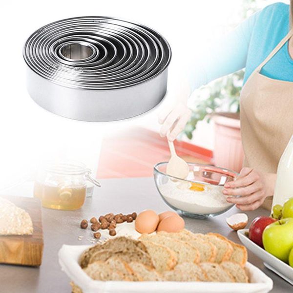 

baking moulds 14 pcs open cutter round cookie molds stainless steel sweet for cooking sugar paste and cake kitchen bar