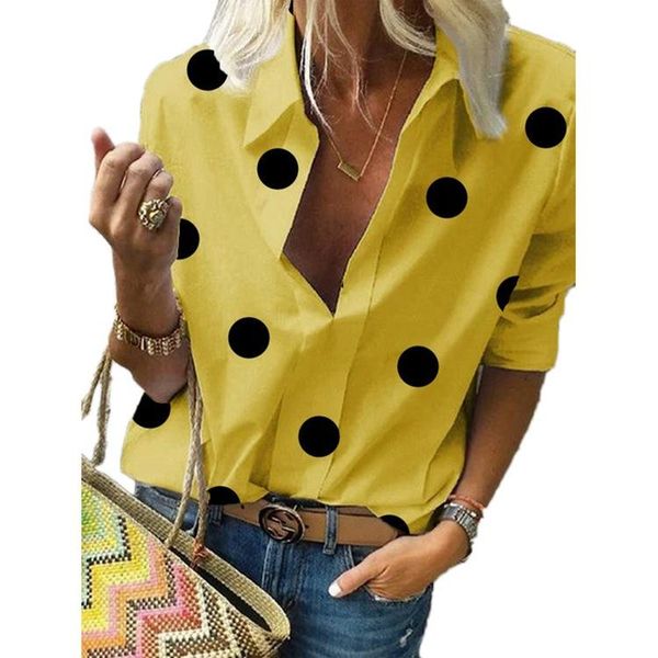 

women's blouses & shirts plus size summer women wave point print casual loose womens fashion, White