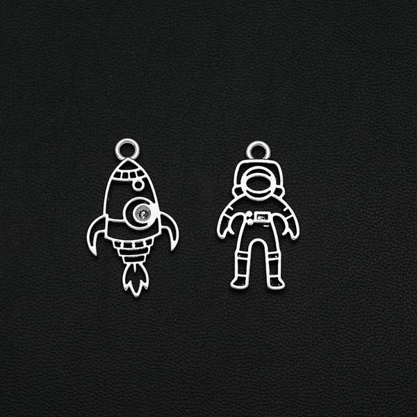 

charms antique silver plated rocket astronaut outer space pendant for diy jewelry making finding supplies wholesale accessories, Bronze;silver
