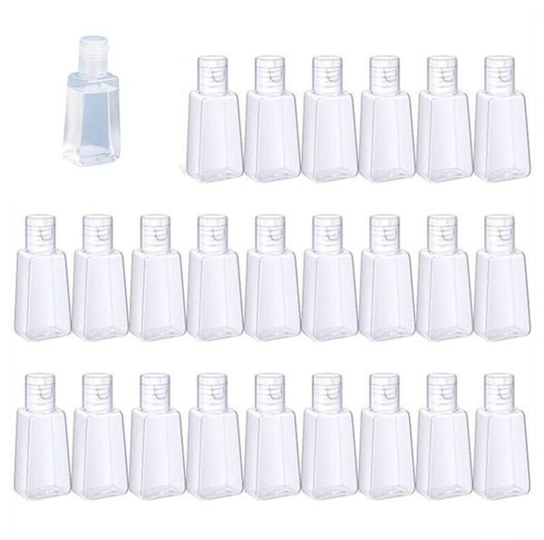 30 ml 60 ml leere, durchsichtige Flasche, nachfüllbare Plastikflaschen mit Klappdeckel, Kosmetikbehälter für Händedesinfektionsmittel, flüssige Proben
