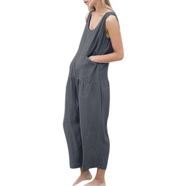 

women's jumpsuits & rompers womens jumpsuit casual loose cotton solid sleeveless high waist long wide leg pants plus size trousers over, Black;white