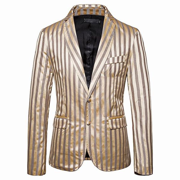 

men's suits & blazers markyi eu size 2xl party stylish blazer for men 2021 brand striped cotton jacket slim fit, White;black