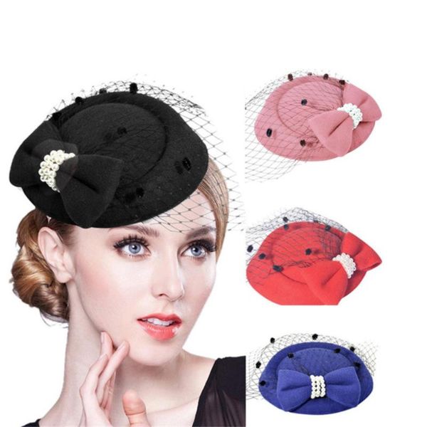 

hair accessories korean retro cheongsam hairpin lace bow bridal veil cap gentle intellectual stewardess hat headwear fashion, Slivery;white