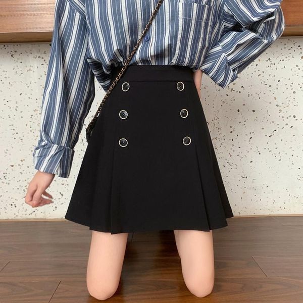 

skirts black pleated female korean vintage women's pencil woman clothes lady trendy 2021 harajuku spring autumn d0194