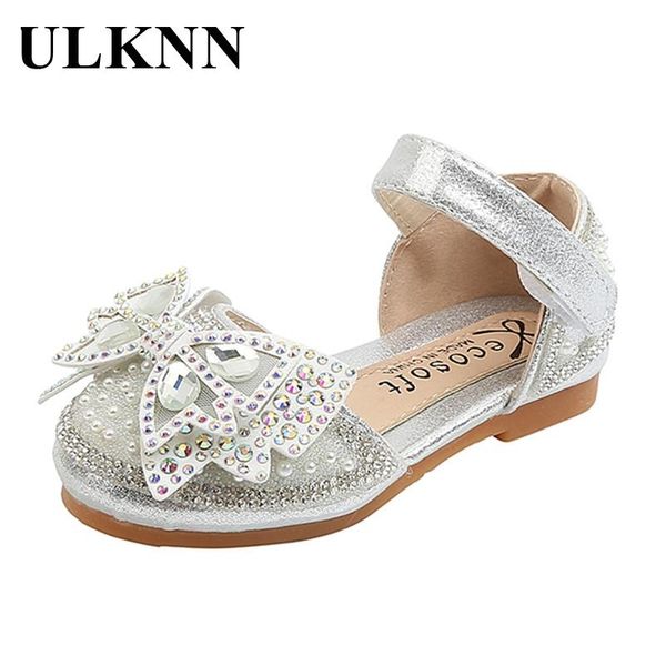 

baby pink bow sandals 2021 autumn girls' children's rhinestone princess dance shoes show kids, Black;red