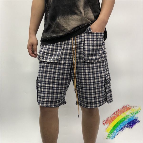 

men's shorts 1:1 lining breechcloth plaid rhude shorts, White;black
