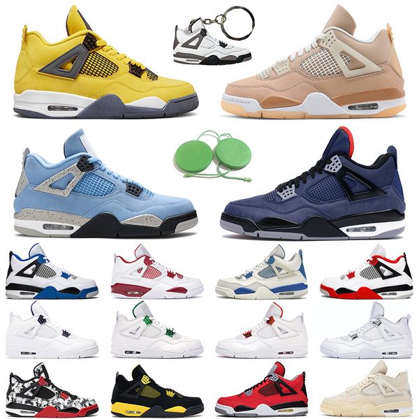 

men basketball shoes 4s 4 motorsports fire red black cat white cement cool grey men trainer sports sneakers, White;red
