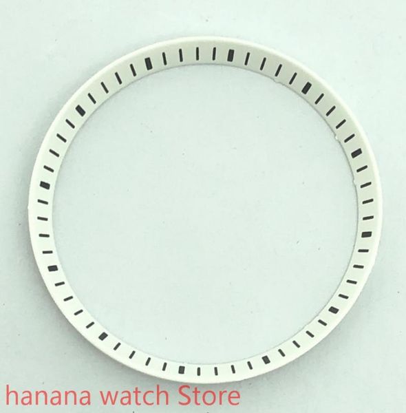 

wristwatches watch parts case plastic 30.3mm chapter ring white suitable for nh35 nh36 movement 42mm, Slivery;brown