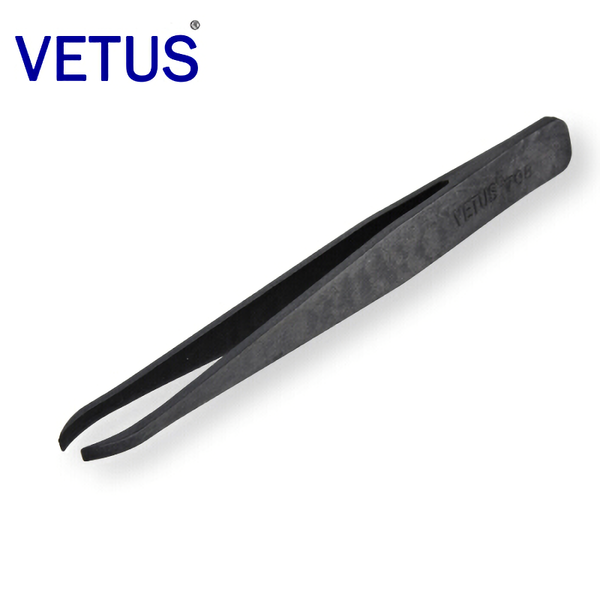 

eyebrow tools & stencils vetus original 708 anti-static black carbon fiber plastic tweezers acid and alkali resistance pincers for dust-free